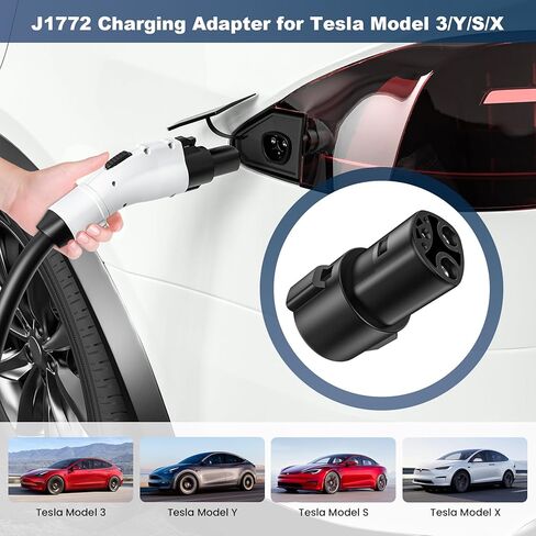 J1772 إلى محول شحن تسلا، 80A/240V AC Max Tesla محول، متوافق مع Tesla Model 3، Y، S، X، SAE J1772 إلى محول Tesla in Kuwait