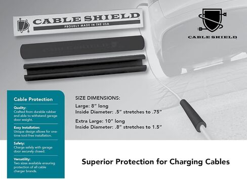 Cable Shield-EV Cable Protector-Garage Door Pass Through-US Made- Providing Durable Protection for Your Charging Cable-See Below for Sizing (XL ID .8") JuiceBox ChargeP J1772 in Saudi Arabia