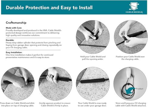 Cable Shield-EV Cable Protector-Garage Door Pass Through-US Made- Providing Durable Protection for Your Charging Cable-See Below for Sizing (XL ID .8") JuiceBox ChargeP J1772 in Saudi Arabia