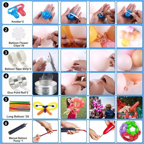 Balloon Pump,Dual Nozzles Electric Balloon Pump with 100 Balloons, Balloon Inflator Air Pump Balloon Blower with Tying Tool, Colored Ribbons for Party Birthday Wedding Festival Decoration in Saudi Arabia