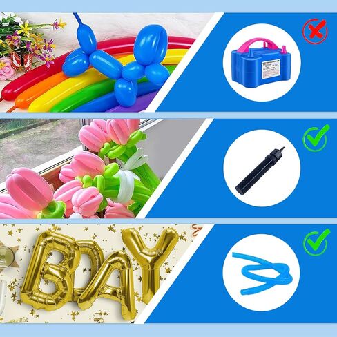 Balloon Pump,Dual Nozzles Electric Balloon Pump with 100 Balloons, Balloon Inflator Air Pump Balloon Blower with Tying Tool, Colored Ribbons for Party Birthday Wedding Festival Decoration in Saudi Arabia