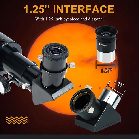 SVBONY SV510 Solar Eclipse Telescope, 60mm Portable Refractor for Solar Eclipses Sunspots, Meets ISO 12312-2:2015 Standard, Travel Telescope Permanently Attached Solar Filter in Saudi Arabia
