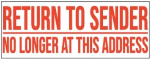 Promot Return to Sender NO Longer at This Address Self Inking Rubber Stamp in Saudi Arabia