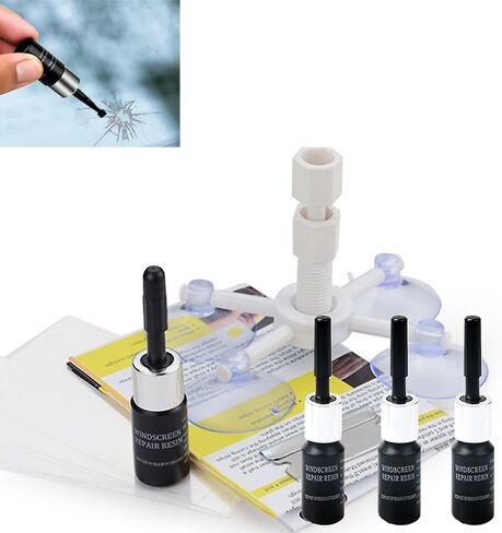 Inarowdz Windshield Repair Kit, 4 PCS Windshield Crack Repair Kit, Windshield Repair Kit for Chips and Cracks, Windshield Chip Repair Kit Quick Fix for Chips, Cracks, Star-Shaped Crack in Saudi Arabia