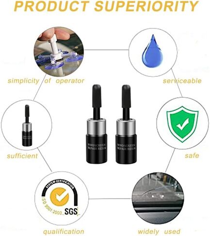 Inarowdz Windshield Repair Kit, 4 PCS Windshield Crack Repair Kit, Windshield Repair Kit for Chips and Cracks, Windshield Chip Repair Kit Quick Fix for Chips, Cracks, Star-Shaped Crack in Saudi Arabia