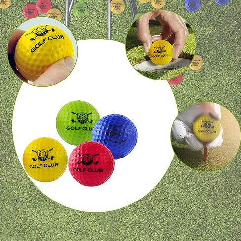 16 عبوة من كرات تدريب الجولف الإسفنجية، 42 مم 4 كرات تدريب جولف ملونة مع 10 كرات جولف وحقيبة كرات جولف شبكية لنطاق القيادة، وممارسة التأرجح، والاستخدام الخارجي أو المنزلي in Kuwait
