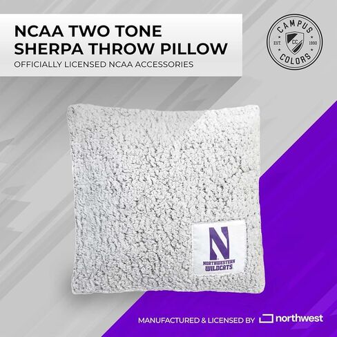 وسادة شيربا ذات لونين من الحرم الجامعي، مقاس 35.56 سم × 35.56 سم، وسادة قطيفة مرخصة رسميًا للمنزل، أو غرفة النوم الجامعية، أو يوم اللعب، وسادة رمي من الصوف الفاترة (القطط البرية الشمالية الغربية - متعددة الألوان) in Kuwait