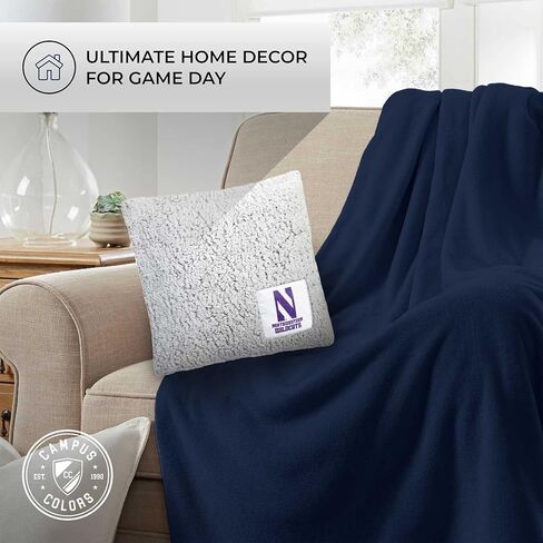 وسادة شيربا ذات لونين من الحرم الجامعي، مقاس 35.56 سم × 35.56 سم، وسادة قطيفة مرخصة رسميًا للمنزل، أو غرفة النوم الجامعية، أو يوم اللعب، وسادة رمي من الصوف الفاترة (القطط البرية الشمالية الغربية - متعددة الألوان) in Kuwait