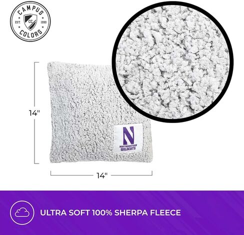 وسادة شيربا ذات لونين من الحرم الجامعي، مقاس 35.56 سم × 35.56 سم، وسادة قطيفة مرخصة رسميًا للمنزل، أو غرفة النوم الجامعية، أو يوم اللعب، وسادة رمي من الصوف الفاترة (القطط البرية الشمالية الغربية - متعددة الألوان) in Kuwait