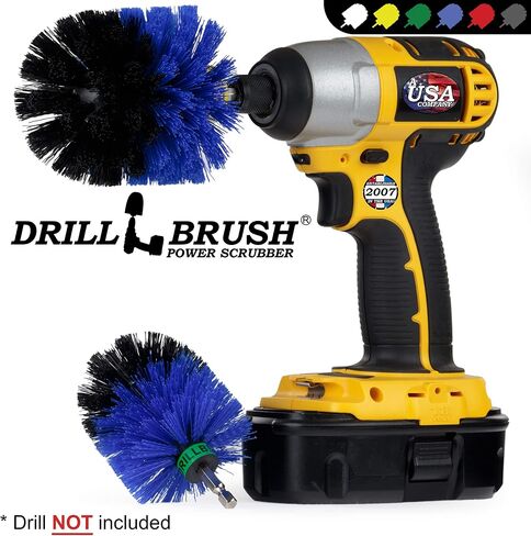 Power Scrubber Grill Brush - Rust Remover & Graffiti Remover for Concrete - Grill Cleaner Brush - No Metal Wire Brush for Drill Attachment - BBQ Cleaning Kit and Pellet Smoker Accessories - BBQ Brush in Saudi Arabia