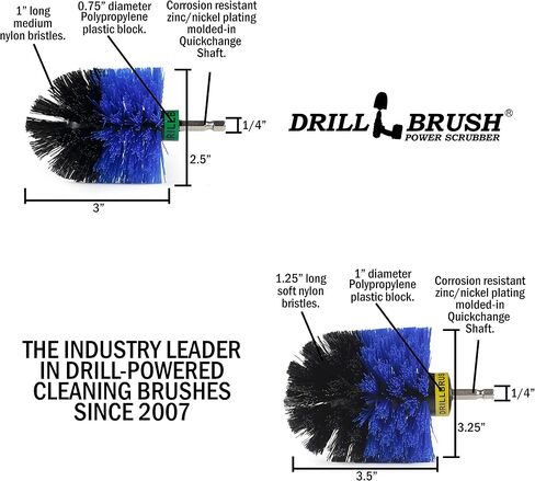 Power Scrubber Grill Brush - Rust Remover & Graffiti Remover for Concrete - Grill Cleaner Brush - No Metal Wire Brush for Drill Attachment - BBQ Cleaning Kit and Pellet Smoker Accessories - BBQ Brush in Saudi Arabia