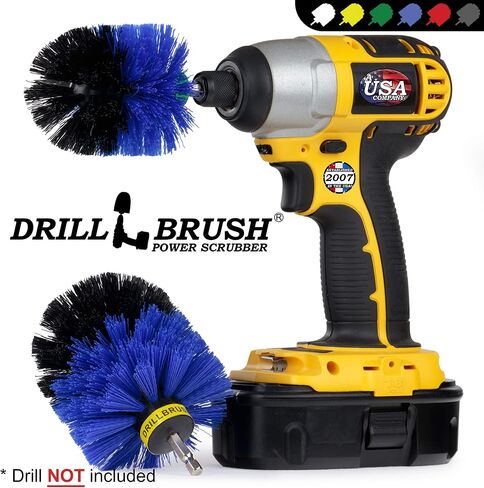 Power Scrubber Grill Brush - Rust Remover & Graffiti Remover for Concrete - Grill Cleaner Brush - No Metal Wire Brush for Drill Attachment - BBQ Cleaning Kit and Pellet Smoker Accessories - BBQ Brush in Saudi Arabia