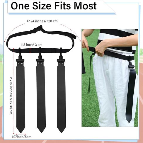 مجموعة أحزمة وأعلام كرة القدم من Hungdao مكونة من 12 لاعبًا وحزام كرة قدم قابل للتعديل للأطفال والمراهقين والكبار للتدريب الداخلي والخارجي (أسود، أبيض) in Kuwait