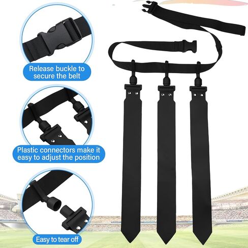 مجموعة أحزمة وأعلام كرة القدم من Hungdao مكونة من 12 لاعبًا وحزام كرة قدم قابل للتعديل للأطفال والمراهقين والكبار للتدريب الداخلي والخارجي (أسود، أبيض) in Kuwait