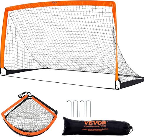 VEVOR Portable Soccer Goal, 6.5x3.25 ft Kids Backyard Soccer Net, Foldable Pop Up Practice Soccer Net, Mini Youth Training Soccer Goal Set, All-Weather Indoor Outdoor Soccer Goals with Carry Bag in Kuwait