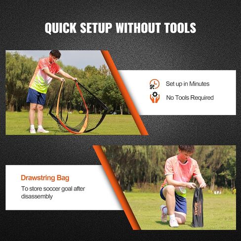 VEVOR Portable Soccer Goal, 6.5x3.25 ft Kids Backyard Soccer Net, Foldable Pop Up Practice Soccer Net, Mini Youth Training Soccer Goal Set, All-Weather Indoor Outdoor Soccer Goals with Carry Bag in Kuwait