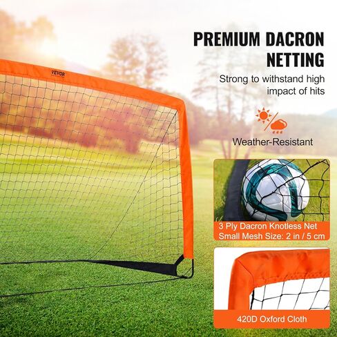 VEVOR Portable Soccer Goal, 6.5x3.25 ft Kids Backyard Soccer Net, Foldable Pop Up Practice Soccer Net, Mini Youth Training Soccer Goal Set, All-Weather Indoor Outdoor Soccer Goals with Carry Bag in Kuwait