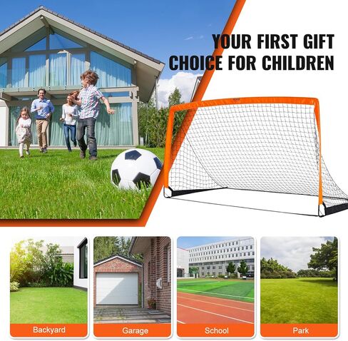VEVOR Portable Soccer Goal, 6.5x3.25 ft Kids Backyard Soccer Net, Foldable Pop Up Practice Soccer Net, Mini Youth Training Soccer Goal Set, All-Weather Indoor Outdoor Soccer Goals with Carry Bag in Kuwait