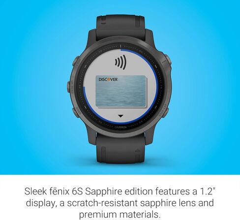 Garmin Fenix 6S Sapphire, Premium Multisport GPS Watch, Smaller-Sized, Features Mapping, Music, Grade-Adjusted Pace Guidance and Pulse Ox Sensors, Black (Renewed) in Saudi Arabia