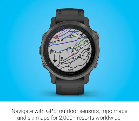 Garmin Fenix 6S Sapphire, Premium Multisport GPS Watch, Smaller-Sized, Features Mapping, Music, Grade-Adjusted Pace Guidance and Pulse Ox Sensors, Black (Renewed) in Saudi Arabia