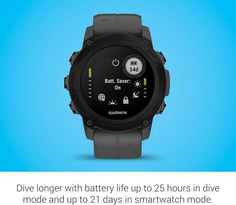 Garmin Descent™ G1 Solar، كمبيوتر غوص متين مزود بقدرات شحن بالطاقة الشمسية، أوضاع غوص متعددة، تتبع الأنشطة، أسود in Saudi Arabia