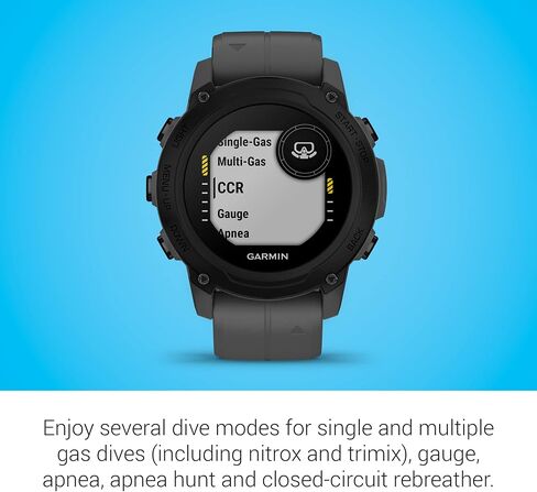 Garmin Descent™ G1 Solar، كمبيوتر غوص متين مزود بقدرات شحن بالطاقة الشمسية، أوضاع غوص متعددة، تتبع الأنشطة، أسود in Saudi Arabia