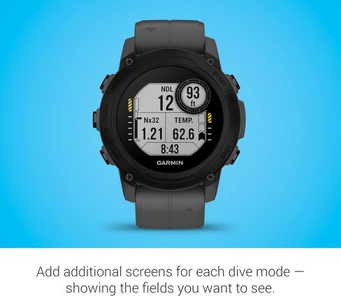 Garmin Descent™ G1 Solar، كمبيوتر غوص متين مزود بقدرات شحن بالطاقة الشمسية، أوضاع غوص متعددة، تتبع الأنشطة، أسود in Saudi Arabia