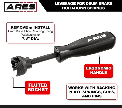 ARES 70191 - Brake Spring Compressor Tool - Provides Leverage to Remove and Install Stubborn Hold-Down Springs of Drum Brakes in Saudi Arabia