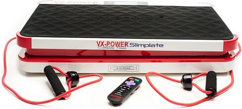 VX-Power Slimplate Digital - Vibration Plate Whole Body Oscillating Vibration Platform Exercise Machine w/ Resistance Bands for Home Cardio, Shaping, Toning & Fitness, Bluetooth Speakers in Saudi Arabia