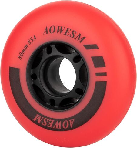 AOWESM مضمنة التزلج WheeIs 85a في الهواء الطلق مضمنة الهوكي التزلج على الجليد عجلات استبدال لشفرات قابلة للتعديل الزلاجات الدوارة، أحجام 72 مم / 76 مم / 80 مم، ألوان أسود / أزرق / أحمر، 4 عبوات in Kuwait