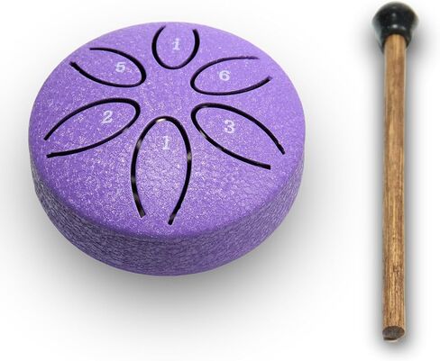 Mini Steel Drums 3-Inch 6-Note Sound Healing Steel Tongue Drum Kit,Handpan Drum, Worry-Free Drum, Worry-Free Drum for for Teens Adults Beginner Yoga Meditation (Black) in Kuwait