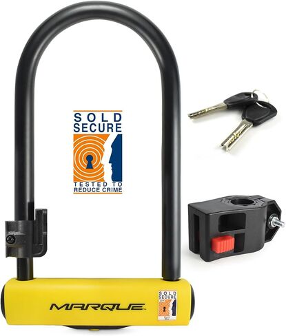 MARQUE Bike U Lock – Anti-Theft Heavy-Duty U Lock for Bicycles, 16mm Shackle with Mounting Bracket and 2 Keys, for Mountain Bike, Electric Bike, Folding Bike, Scooter (U Lock) in Saudi Arabia