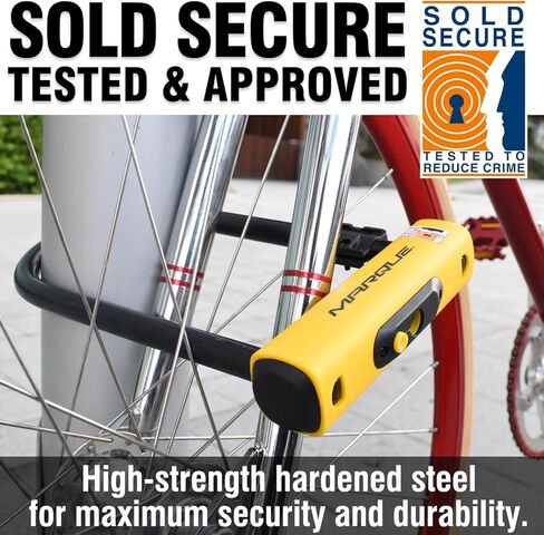 MARQUE Bike U Lock – Anti-Theft Heavy-Duty U Lock for Bicycles, 16mm Shackle with Mounting Bracket and 2 Keys, for Mountain Bike, Electric Bike, Folding Bike, Scooter (U Lock) in Saudi Arabia