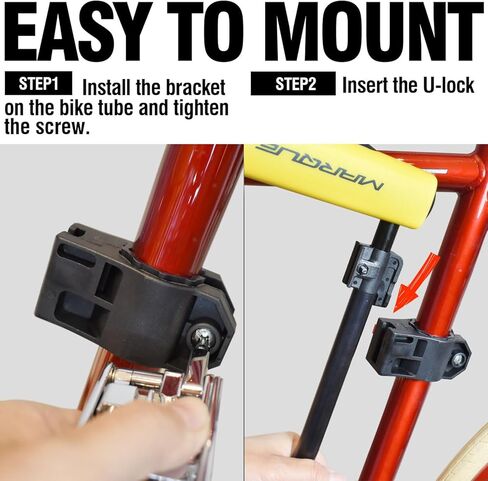 MARQUE Bike U Lock – Anti-Theft Heavy-Duty U Lock for Bicycles, 16mm Shackle with Mounting Bracket and 2 Keys, for Mountain Bike, Electric Bike, Folding Bike, Scooter (U Lock) in Saudi Arabia
