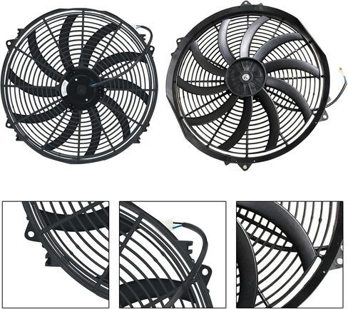 16 inch Electric Radiator Fan, 3000 CFM 10 Blades Electric Fan Automotive Black with Thermostat Wiring Switch Relay Kit in Saudi Arabia