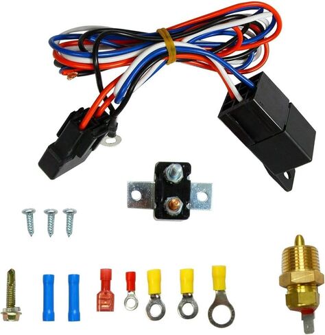 16 inch Electric Radiator Fan, 3000 CFM 10 Blades Electric Fan Automotive Black with Thermostat Wiring Switch Relay Kit in Saudi Arabia