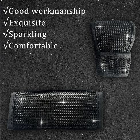 JDDRY 2-Pack Bling Seat Belt Covers,Bling Seat Belt Covers for Womens,Car Seat Belt Strap Cover Shoulder Pad,Universal Car Interior Accessories Fit for Car/Truck/SUV(Black,2PC) in Saudi Arabia