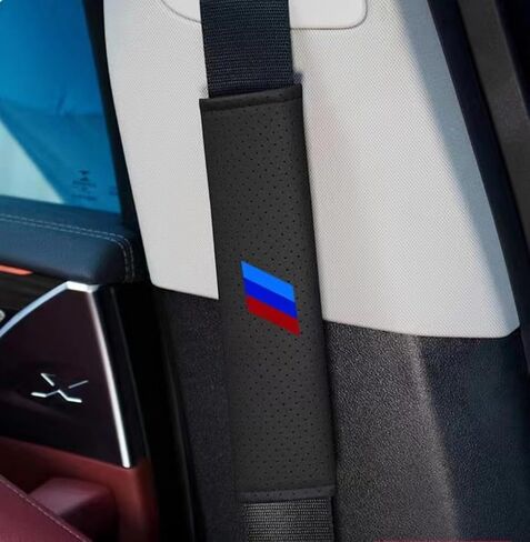 قطعتان من غطاء وسادات حزام مقعد السيارة متوافق مع BMW 1 2 3 4 5 6 7 Series X1 X2 X3 X4 X5 X6 الملحقات الداخلية (غطاء وسادات حزام الأمان) in Saudi Arabia