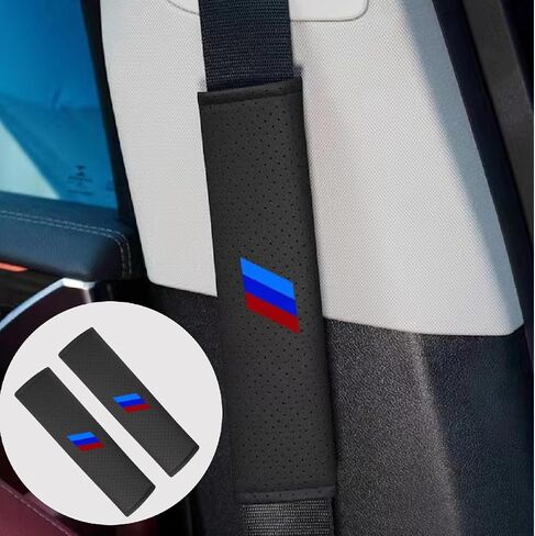 قطعتان من غطاء وسادات حزام مقعد السيارة متوافق مع BMW 1 2 3 4 5 6 7 Series X1 X2 X3 X4 X5 X6 الملحقات الداخلية (غطاء وسادات حزام الأمان) in Saudi Arabia