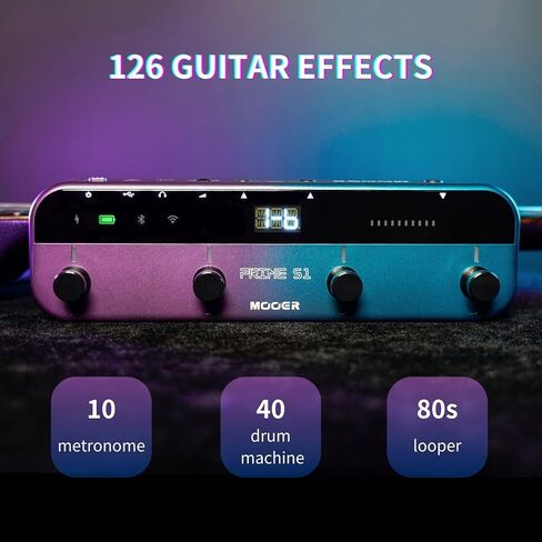MOOER S1 Multi-Effects Processor, Stereo Electric Guitar Pedals with Wireless Footswitch Controller 2 IN 1 126 Guitar Effects Tuner 10 Metronome 40 Drum Machine 80s Looper OTG USB Recording in Saudi Arabia