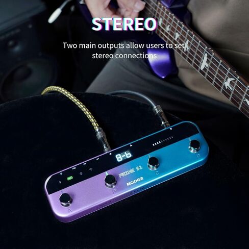 MOOER S1 Multi-Effects Processor, Stereo Electric Guitar Pedals with Wireless Footswitch Controller 2 IN 1 126 Guitar Effects Tuner 10 Metronome 40 Drum Machine 80s Looper OTG USB Recording in Saudi Arabia