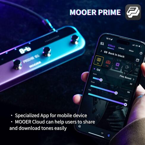 MOOER S1 Multi-Effects Processor, Stereo Electric Guitar Pedals with Wireless Footswitch Controller 2 IN 1 126 Guitar Effects Tuner 10 Metronome 40 Drum Machine 80s Looper OTG USB Recording in Saudi Arabia