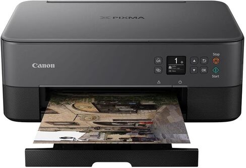 Canon TS5320 طابعة لاسلكية الكل في واحد، ماسح ضوئي، ناسخة مع AirPrint، أسود، جاهز للتجديد من Amazon Dash in Kuwait