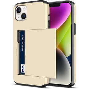 محفظة Jiunai لهاتف iPhone 14، فتحة محفظة لبطاقات الائتمان وبطاقات الهوية وطبقة مزدوجة مقاومة للصدمات وشديدة التحمل ومضادة للخدش لهاتف iPhone 14 6.1 بوصة 5G 2022 أسود in Kuwait