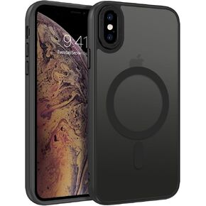 BENTOBEN for iPhone X Case/iPhone Xs Case [Compatible with Magsafe] Translucent Matte Magnetic iPhone X/Xs Phone Case Slim Thin Shockproof Women Men Protective Cases Cover for iPhone X/Xs 5.8", Black