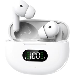 Wireless Earbuds, Bluetooth Earbuds, 45H Playback LED Power Display Earphones, Waterproof in-Ear Earbuds with Advanced Noise Cancelling, Low Latency Fast Charge