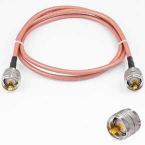 PL 259 Cable UHF Male PL-259 to UHF Male PL-259 Low Loss Coax Cable UHF Jumper Cable PL-259 RG400 3FT/1M for Walkie Talkie CB Radio SWR Meter Antenna Analyzer