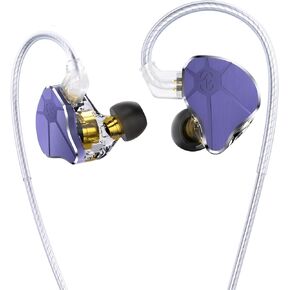CCZ BC04 Metal in ear Monitor Headphones, 1DD 1BA Hybrid Drivers iem Earphones with 10mm Dynamic Driver, Customized 1BA, Wired Gaming Earbuds, Tangle-free OFC Cable for Laptop, PC(without mic, Silver)