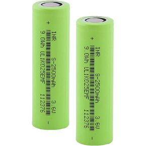 Rechargeable Battery, High Capacity 3.7V Flat Top Batteries for Headlamp, LED Flashlight, etc (2 Pack)