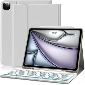 COO for iPad Air 13 Inch M2 2024 Case Keyboard, Keyboard Case for iPad Pro 12.9 inch 5/6th Gen Case with Pencil Holder - Wireless Detachable Backlit Keyboard with Auto Sleep/Wake
